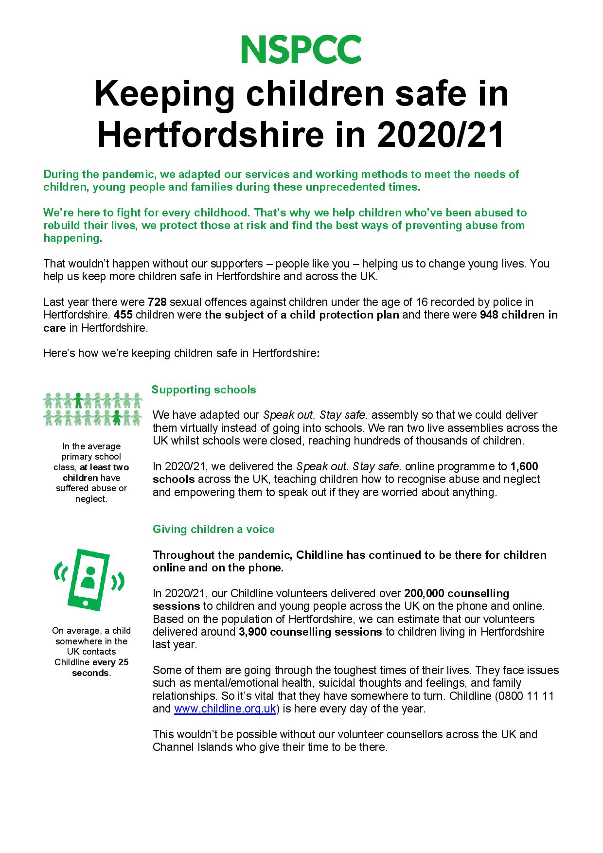 Find out how we are keeping children safe in Hertfordshire