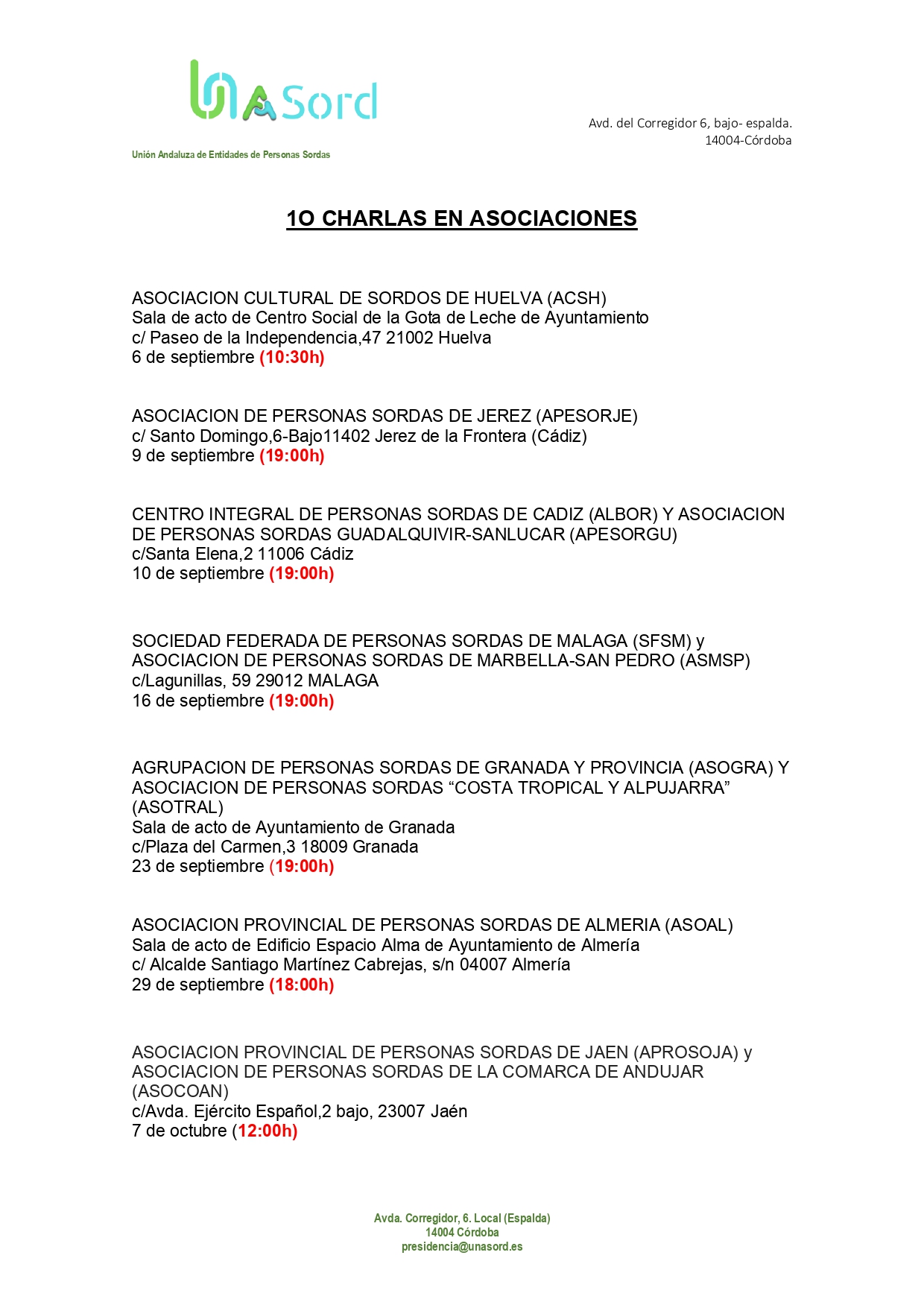 CHARLAS EN ANDALUCIA POR JOSE LUIS GARCIA