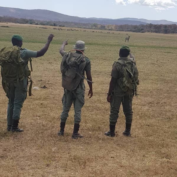 Team ZAVARU-Chewore out in the field and participating in Wildlife Ranger Challenge 2021