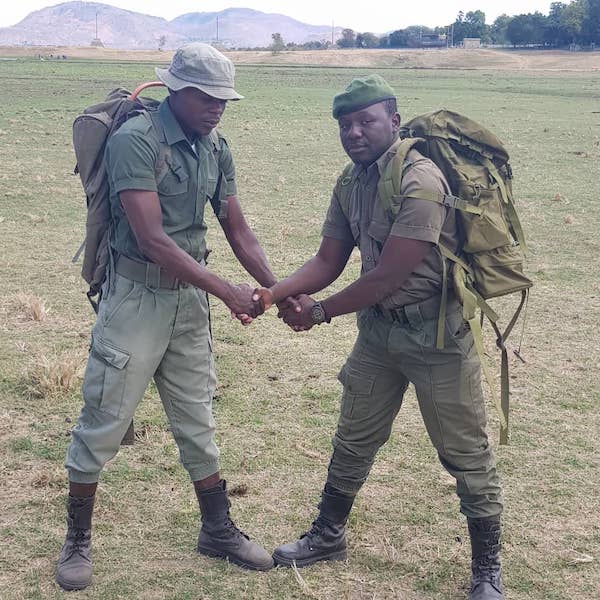 Team ZAVARU-Chewore out in the field and participating in Wildlife Ranger Challenge 2021