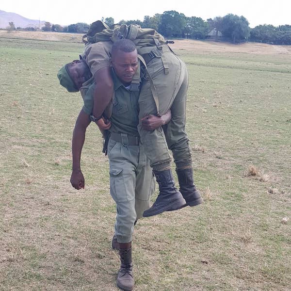 Team ZAVARU-Chewore out in the field and participating in Wildlife Ranger Challenge 2021