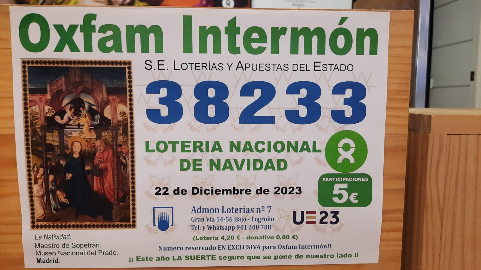 Compra nuestra LOTERIA DE NAVIDAD SOLIDARIA