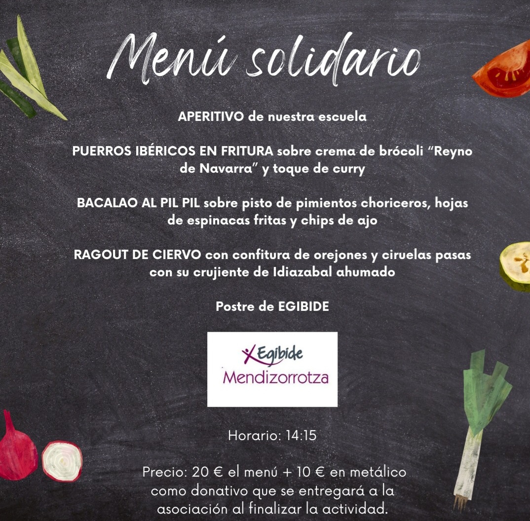 Comida solidaria con la escuela de hostelería de Egibide