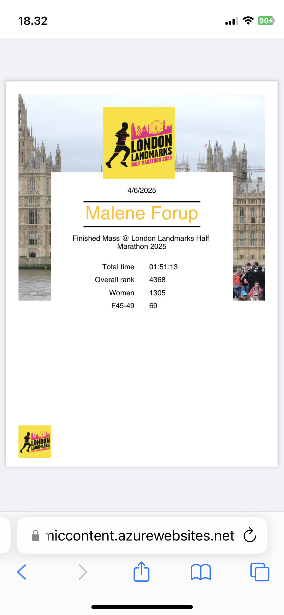 London Landmarks Half Marathon done