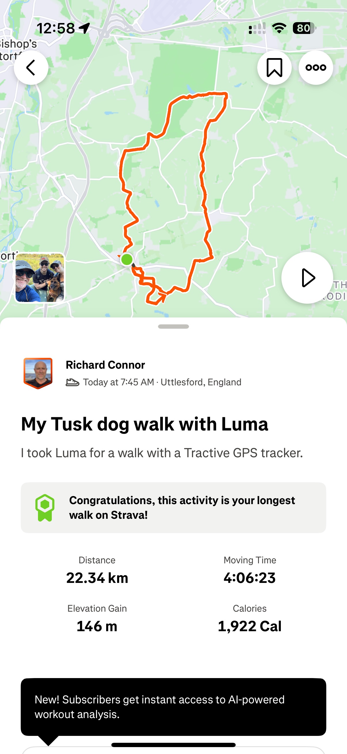 Family walk with our dog to support the SAWC K9 unit