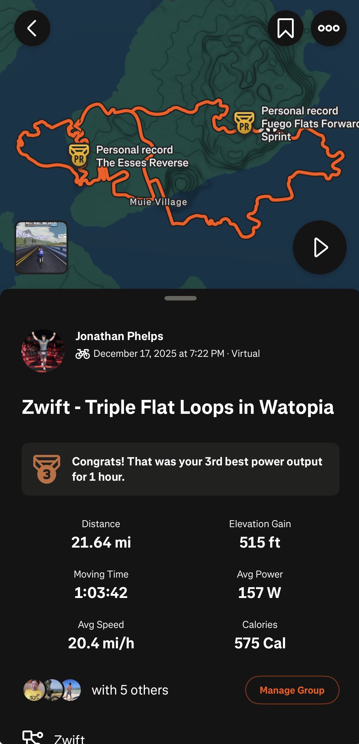 Zwift - Triple Flat Loops in Watopia