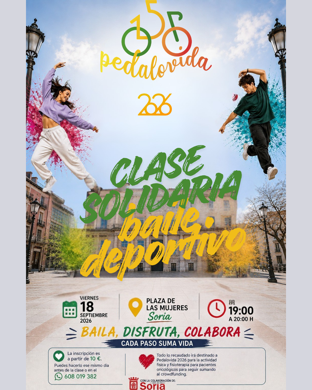 Clase solidaria de baile deportivo: ¡980 € que ya pedalean con nosotros!